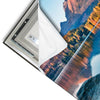 Led Wandbild Abendszene Mit Bergen Und See Hochformat Materialvorschau
