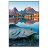 Led Wandbild Abendszene Mit Bergen Und See Hochformat Produktvorschau Frontal