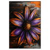 Led Wandbild Abstrakte Blume In Orange Lila Hochformat Produktvorschau Frontal
