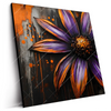Led Wandbild Abstrakte Blume In Orange Lila Quadrat Produktvorschau Seitlich