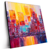 Led Wandbild Abstrakte Skyline Quadrat Produktvorschau Seitlich