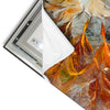 Led Wandbild Abstrakter Bluetenzauber In Orange Quadrat Materialvorschau
