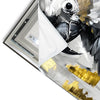 Led Wandbild Abstrakter Papagei Mit Gold Quadrat Materialvorschau