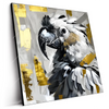 Led Wandbild Abstrakter Papagei Mit Gold Quadrat Produktvorschau Seitlich