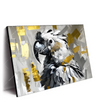 Led Wandbild Abstrakter Papagei Mit Gold Querformat Produktvorschau Seitlich