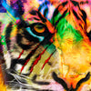 Led Wandbild Abstrakter Tiger Panorama Zoom
