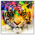 Led Wandbild Abstrakter Tiger Quadrat Produktvorschau Frontal