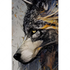 Led Wandbild Abstrakter Wolf In Gold Und Grau Hochformat Motivvorschau