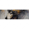 Led Wandbild Abstrakter Wolf In Gold Und Grau Panorama Motivvorschau
