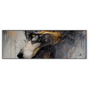 Led Wandbild Abstrakter Wolf In Gold Und Grau Panorama Produktvorschau Frontal