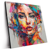 Led Wandbild Abstraktes Frauenportraet Aurora Quadrat Produktvorschau Seitlich