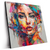 Led Wandbild Abstraktes Frauenportraet Aurora Quadrat Produktvorschau Seitlich