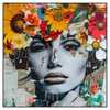 Led Wandbild Angelina Frau Mit Blumen Im Haar Quadrat Produktvorschau Frontal