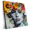 Led Wandbild Angelina Frau Mit Blumen Im Haar Quadrat Produktvorschau Seitlich