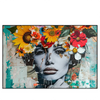 Led Wandbild Angelina Frau Mit Blumen Im Haar Querformat Produktvorschau Frontal