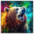 Led Wandbild Baer In Neonfarben Quadrat Produktvorschau Frontal