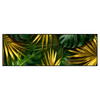 Led Wandbild Blaetter Gold Gruen Panorama Produktvorschau Frontal