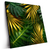 Led Wandbild Blaetter Gold Gruen Quadrat Produktvorschau Seitlich
