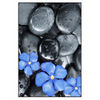 Led Wandbild Blaue Blume Graue Steine Hochformat Produktvorschau Frontal