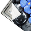 Led Wandbild Blaue Blume Graue Steine Quadrat Materialvorschau