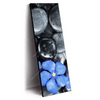 Led Wandbild Blaue Blume Graue Steine Schmal Produktvorschau Seitlich