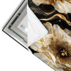 Led Wandbild Blueten Gold Weiss Schwarz Querformat Materialvorschau