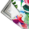 Led Wandbild Blumen Papageien Aquarell Querformat Materialvorschau