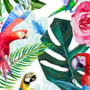 Led Wandbild Blumen Papageien Aquarell Querformat Zoom
