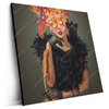Led Wandbild Blumenportrait Einer Frau Quadrat Produktvorschau Seitlich