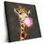 Led Wandbild Bubble Gum Giraffe Quadrat Produktvorschau Seitlich