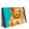 Led Wandbild Buddha Gold Tuerkis Querformat Produktvorschau Seitlich