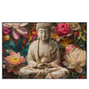 Led Wandbild Buddha In Farbenfrohen Blumen Querformat Produktvorschau Frontal