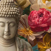 Led Wandbild Buddha In Farbenfrohen Blumen Querformat Zoom