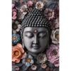 Led Wandbild Buddha Kunst Mit Pastellblueten Hochformat Motivvorschau