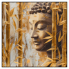 Led Wandbild Buddha Statue Im Goldenen Bambus Quadrat Produktvorschau Frontal