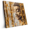 Led Wandbild Buddha Statue Im Goldenen Bambus Quadrat Produktvorschau Seitlich