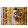 Led Wandbild Buddha Statue Im Goldenen Bambus Querformat Produktvorschau Frontal