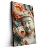 Led Wandbild Buddha Statue Mit Blueten Hochformat Produktvorschau Seitlich