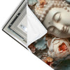 Led Wandbild Buddha Statue Mit Blueten Quadrat Materialvorschau