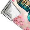 Led Wandbild Buddha Statue Mit Kirschblueten Querformat Materialvorschau