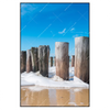Led Wandbild Buhnen In Wellen Am Strand Hochformat Produktvorschau Frontal