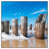Led Wandbild Buhnen In Wellen Am Strand Quadrat Produktvorschau Frontal