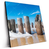 Led Wandbild Buhnen In Wellen Am Strand Quadrat Produktvorschau Seitlich