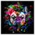 Led Wandbild Bunte Bulldogge Schwarz Quadrat Produktvorschau Frontal