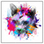 Led Wandbild Bunte Sphynx Weiss Quadrat Produktvorschau Frontal
