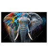 Led Wandbild Bunter Elefant Querformat Produktvorschau Frontal