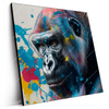 Led Wandbild Bunter Gorilla Mit Farbspritzern Quadrat Produktvorschau Seitlich