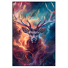 Led Wandbild Bunter Hirsch In Flammen Hochformat Produktvorschau Frontal