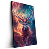 Led Wandbild Bunter Hirsch In Flammen Hochformat Produktvorschau Seitlich