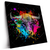 Led Wandbild Bunter Stier Schwarz Quadrat Produktvorschau Seitlich